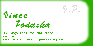 vince poduska business card